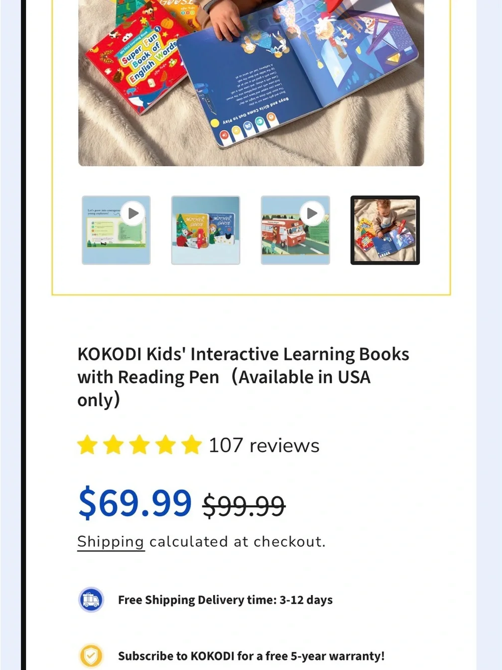 KOKODI Kids' Interactive Learning Books with Reading Pen